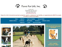 Tablet Screenshot of pawsforlife.org